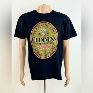 Guinness Foreign Extra Stout T-shirt, Black Short Sleeve, Men's Size Large
